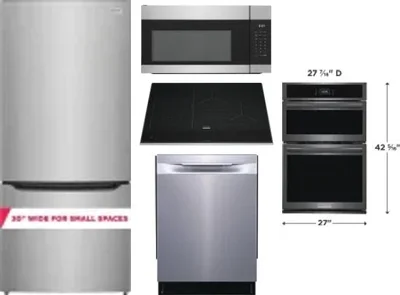 5 Piece Package Includes Refrigerator, Cooktop, Wall Oven, Microwave And Dishwasher