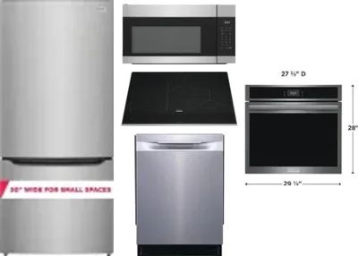 5 Piece Package Includes Refrigerator, Cooktop, Wall Oven, Microwave And Dishwasher
