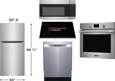 5 Piece Package Includes Refrigerator, Cooktop, Wall Oven, Microwave And Dishwasher