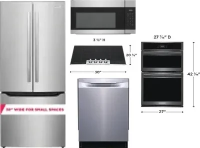 5 Piece Package Includes Refrigerator, Cooktop, Wall Oven, Microwave And Dishwasher
