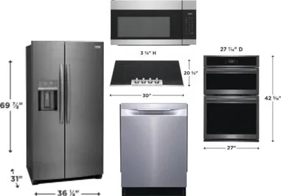 5 Piece Package Includes Refrigerator, Cooktop, Wall Oven, Microwave And Dishwasher