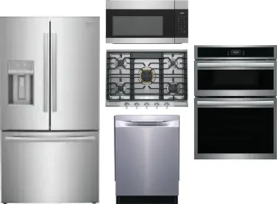 5 Piece Package Includes Refrigerator, Cooktop, Wall Oven, Microwave And Dishwasher