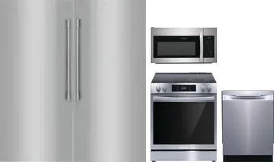 5 Piece Package Includes Refrigerator, Freezer, Range, Microwave And Dishwasher