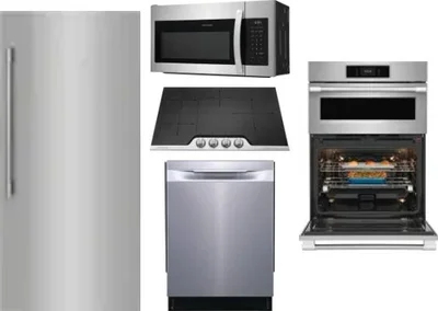 5 Piece Package Includes Refrigerator, Cooktop, Wall Oven, Microwave And Dishwasher