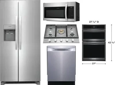 5 Piece Package Includes Refrigerator, Cooktop, Wall Oven, Microwave And Dishwasher