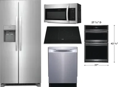 5 Piece Package Includes Refrigerator, Cooktop, Wall Oven, Microwave And Dishwasher