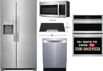 5 Piece Package Includes Refrigerator, Cooktop, Wall Oven, Microwave And Dishwasher