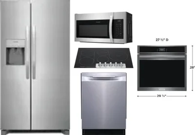 5 Piece Package Includes Refrigerator, Cooktop, Wall Oven, Microwave And Dishwasher