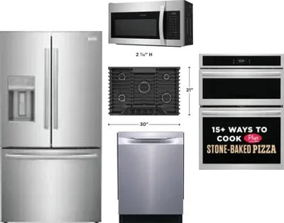 5 Piece Package Includes Refrigerator, Cooktop, Wall Oven, Microwave And Dishwasher