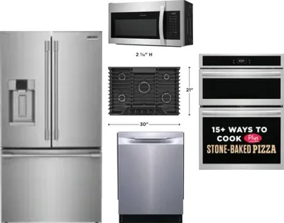 5 Piece Package Includes Refrigerator, Cooktop, Wall Oven, Microwave And Dishwasher