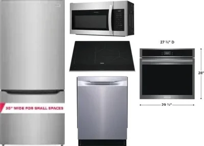 5 Piece Package Includes Refrigerator, Cooktop, Wall Oven, Microwave And Dishwasher