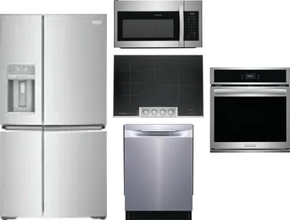 5 Piece Package Includes Refrigerator, Cooktop, Wall Oven, Microwave And Dishwasher