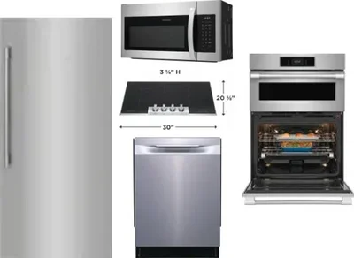 5 Piece Package Includes Refrigerator, Cooktop, Wall Oven, Microwave And Dishwasher