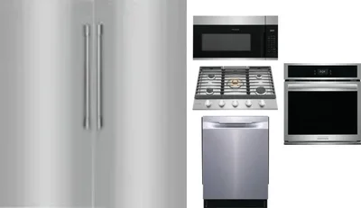 6 Piece Package Includes Refrigerator, Freezer, Cooktop, Wall Oven, Microwave And Dishwasher