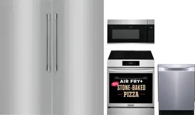 5 Piece Package Includes Refrigerator, Freezer, Range, Microwave And Dishwasher