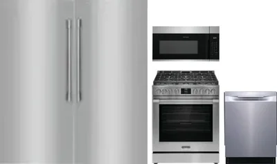 5 Piece Package Includes Refrigerator, Freezer, Range, Microwave And Dishwasher