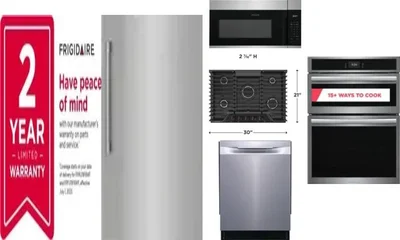 6 Piece Package Includes Refrigerator, Freezer, Cooktop, Wall Oven, Microwave And Dishwasher