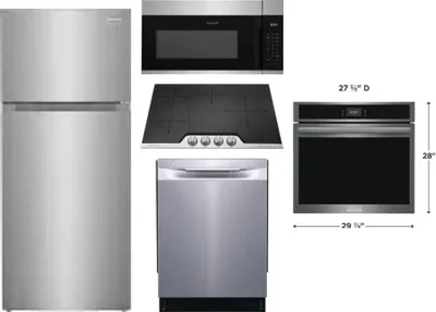 5 Piece Package Includes Refrigerator, Cooktop, Wall Oven, Microwave And Dishwasher