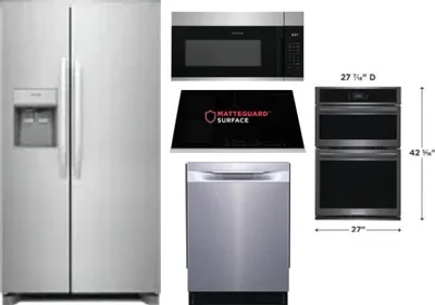 5 Piece Package Includes Refrigerator, Cooktop, Wall Oven, Microwave And Dishwasher