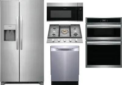 5 Piece Package Includes Refrigerator, Cooktop, Wall Oven, Microwave And Dishwasher