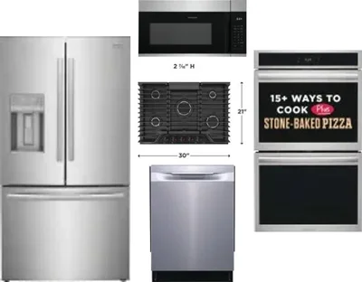 5 Piece Package Includes Refrigerator, Cooktop, Wall Oven, Microwave And Dishwasher