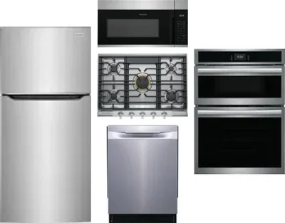 5 Piece Package Includes Refrigerator, Cooktop, Wall Oven, Microwave And Dishwasher
