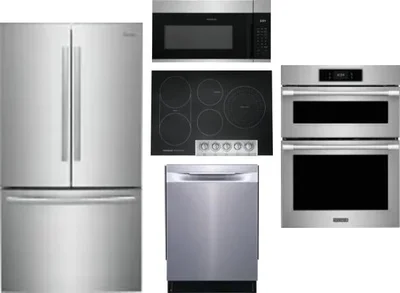 5 Piece Package Includes Refrigerator, Cooktop, Wall Oven, Microwave And Dishwasher