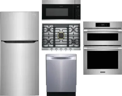 5 Piece Package Includes Refrigerator, Cooktop, Wall Oven, Microwave And Dishwasher