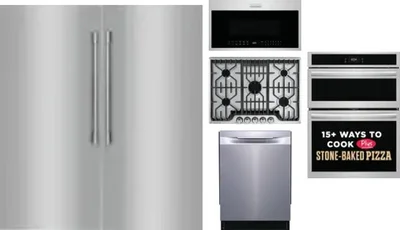 6 Piece Package Includes Refrigerator, Freezer, Cooktop, Wall Oven, Microwave And Dishwasher