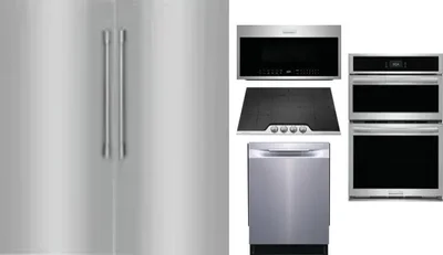 6 Piece Package Includes Refrigerator, Freezer, Cooktop, Wall Oven, Microwave And Dishwasher