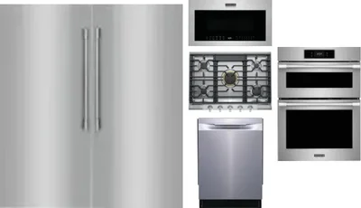 6 Piece Package Includes Refrigerator, Freezer, Cooktop, Wall Oven, Microwave And Dishwasher