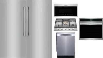 6 Piece Package Includes Refrigerator, Freezer, Cooktop, Wall Oven, Microwave And Dishwasher