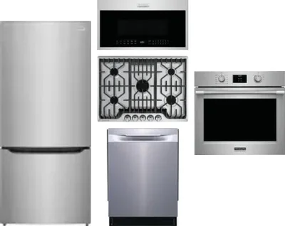 5 Piece Package Includes Refrigerator, Cooktop, Wall Oven, Microwave And Dishwasher