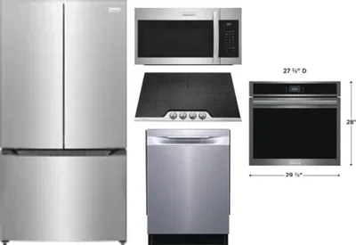 5 Piece Package Includes Refrigerator, Cooktop, Wall Oven, Microwave And Dishwasher