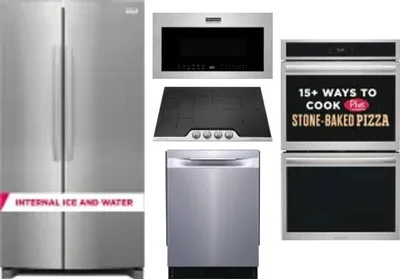 5 Piece Package Includes Refrigerator, Cooktop, Wall Oven, Microwave And Dishwasher