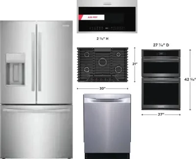 5 Piece Package Includes Refrigerator, Cooktop, Wall Oven, Microwave And Dishwasher