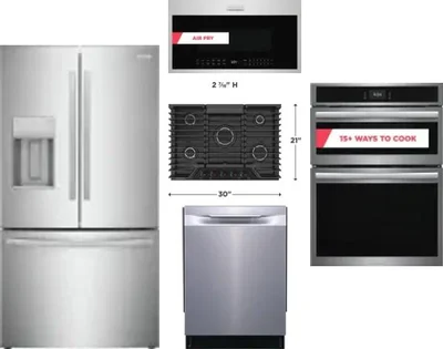5 Piece Package Includes Refrigerator, Cooktop, Wall Oven, Microwave And Dishwasher