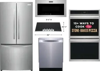 5 Piece Package Includes Refrigerator, Cooktop, Wall Oven, Microwave And Dishwasher