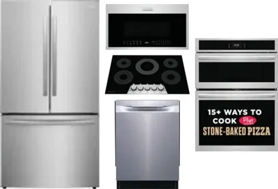 5 Piece Package Includes Refrigerator, Cooktop, Wall Oven, Microwave And Dishwasher