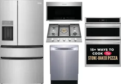 5 Piece Package Includes Refrigerator, Cooktop, Wall Oven, Microwave And Dishwasher