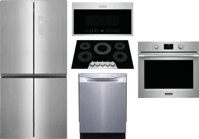 5 Piece Package Includes Refrigerator, Cooktop, Wall Oven, Microwave And Dishwasher