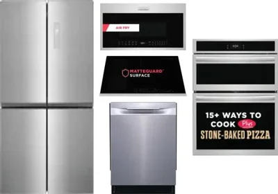 5 Piece Package Includes Refrigerator, Cooktop, Wall Oven, Microwave And Dishwasher