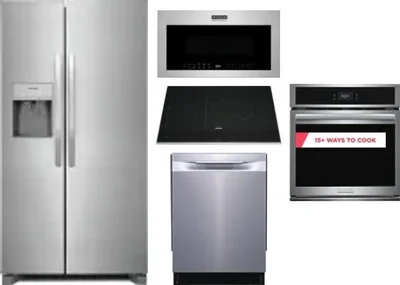 5 Piece Package Includes Refrigerator, Cooktop, Wall Oven, Microwave And Dishwasher