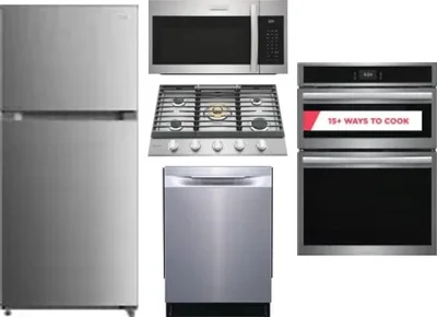 5 Piece Package Includes Refrigerator, Cooktop, Wall Oven, Microwave And Dishwasher