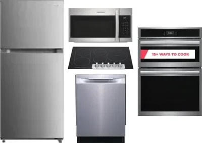 5 Piece Package Includes Refrigerator, Cooktop, Wall Oven, Microwave And Dishwasher
