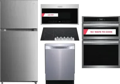5 Piece Package Includes Refrigerator, Cooktop, Wall Oven, Microwave And Dishwasher