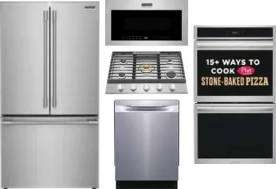 5 Piece Package Includes Refrigerator, Cooktop, Wall Oven, Microwave And Dishwasher