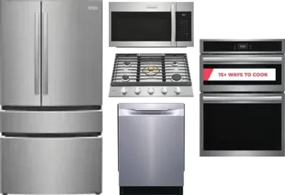 5 Piece Package Includes Refrigerator, Cooktop, Wall Oven, Microwave And Dishwasher