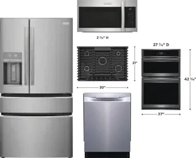 5 Piece Package Includes Refrigerator, Cooktop, Wall Oven, Microwave And Dishwasher