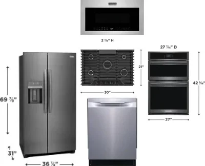 5 Piece Package Includes Refrigerator, Cooktop, Wall Oven, Microwave And Dishwasher